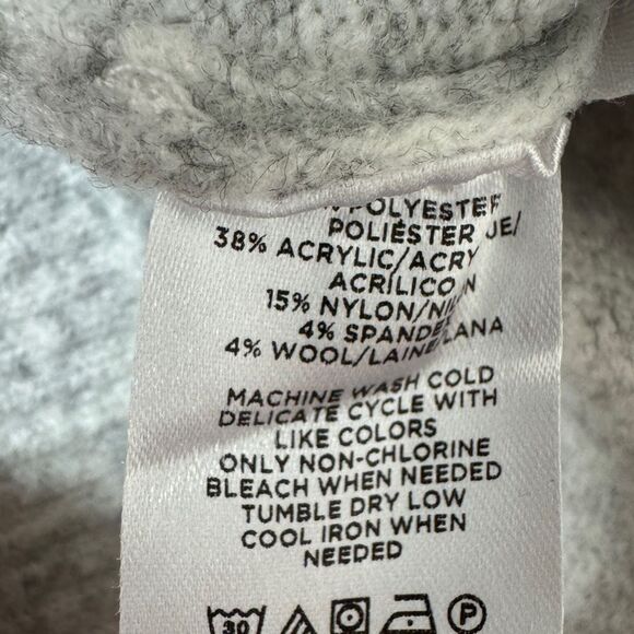 LOFT Gray V-Neck Cozy Sweater M - Picture 4 of 6